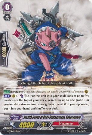 Stealth Rogue of Body Replacement Kokuenmaru BT09 051EN Common C Vol 9 Clash of the Knights Dragons Singles Stealth Rogue of Body Replacement Kokuenmaru BT09 051EN Common C Vol 9 Clash of the Knights Dragons Singles