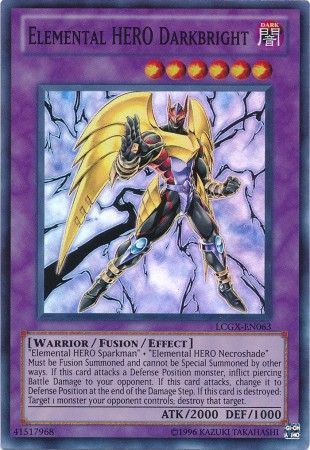 Elemental Hero Darkbright LCGX EN063 Super Rare Unlimited Elemental Hero Darkbright LCGX EN063 Super Rare Unlimited