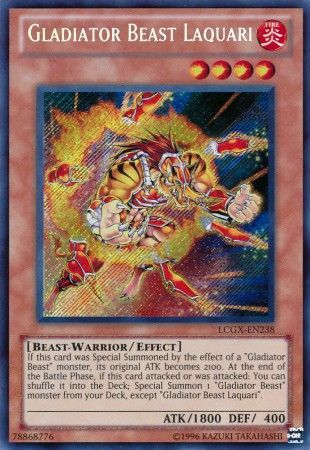 Gladiator Beast Laquari LCGX EN238 Secret Rare Unlimited Gladiator Beast Laquari LCGX EN238 Secret Rare Unlimited