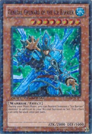General Grunard of the Ice Barrier DT03 EN077 Super Parallel Rare Duel Terminal 3 DT03 General Grunard of the Ice Barrier DT03 EN077 Super Parallel Rare Duel Terminal 3 DT03