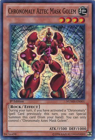 Chronomaly Aztec Mask Golem NUMH EN001 Super Rare 1st Edition Number Hunters 1st Edition Singles Chronomaly Aztec Mask Golem NUMH EN001 Super Rare 1st Edition Number Hunters 1st Edition Singles