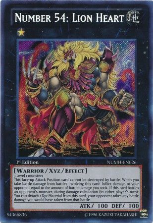 Number 54 Lion Heart NUMH EN026 Secret Rare 1st Edition Number 54 Lion Heart NUMH EN026 Secret Rare 1st Edition