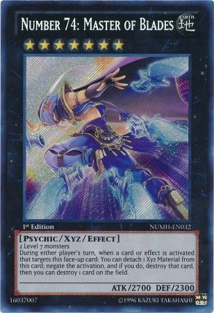 Number 74 Master of Blades NUMH EN032 Secret Rare 1st Edition Number 74 Master of Blades NUMH EN032 Secret Rare 1st Edition