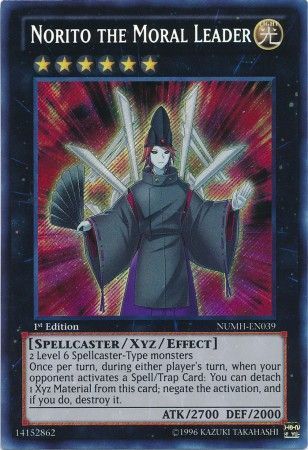 Norito the Moral Leader NUMH EN039 Secret Rare 1st Edition Norito the Moral Leader NUMH EN039 Secret Rare 1st Edition