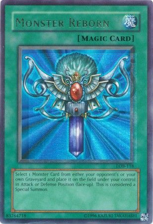 Monster Reborn LOB 118 Ultra Rare Unlimited Off Center Holo Background Yu Gi Oh Misprints Monster Reborn LOB 118 Ultra Rare Unlimited Off Center Holo Background Yu Gi Oh Misprints