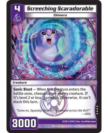 Screeching Scaradorable 31 55 Very Rare Kaijudo Evo Fury 4EVO Screeching Scaradorable 31 55 Very Rare Kaijudo Evo Fury 4EVO