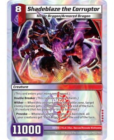 Shadeblaze the Corruptor S9 S10 Super Rare Kaijudo Clash of the Duel Masters 7CLA Shadeblaze the Corruptor S9 S10 Super Rare Kaijudo Clash of the Duel Masters 7CLA