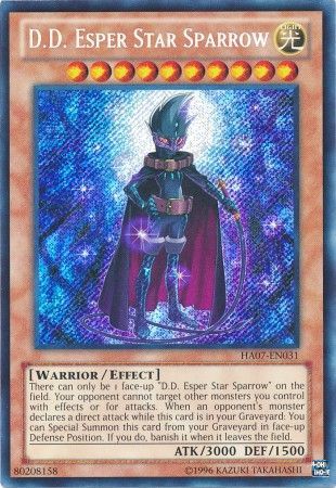 D D Esper Star Sparrow HA07 EN031 Secret Rare Unlimited Hidden Arsenal 7 Knight of Stars Unlimited Singles D D Esper Star Sparrow HA07 EN031 Secret Rare Unlimited Hidden Arsenal 7 Knight of Stars Unlimited Singles