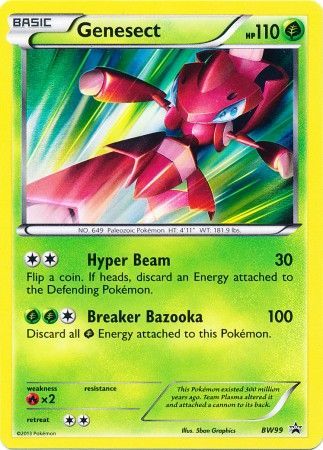 SHINY Genesect BW99 Black Star Promo Ultra Rare Holo Pokemon TCG card =  Played Values - MAVIN