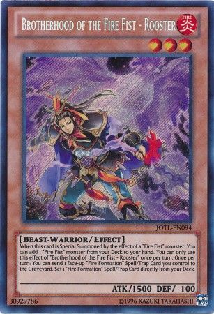 Brotherhood of the Fire Fist Rooster JOTL EN094 Secret Rare Unlimited Judgment of the Light Unlimited Singles Brotherhood of the Fire Fist Rooster JOTL EN094 Secret Rare Unlimited Judgment of the Light Unlimited Singles