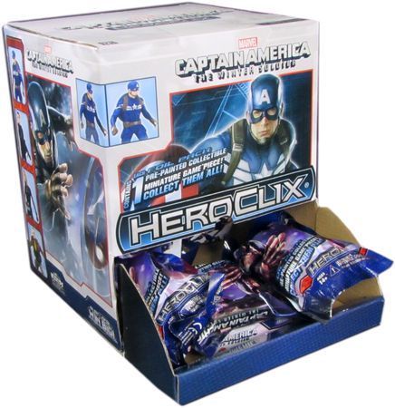Captain America Winter Soldier Gravity Feed Display Box of 24 Packs Marvel Heroclix Captain America Winter Soldier Gravity Feed Display Box of 24 Packs Marvel Heroclix