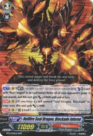 Hellfire Seal Dragon Blockade Inferno BT11 004EN Triple Rare RRR Hellfire Seal Dragon Blockade Inferno BT11 004EN Triple Rare RRR