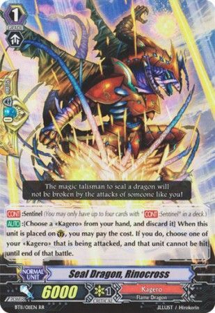 Seal Dragon Rinocross BT11 011EN Double Rare RR Seal Dragon Rinocross BT11 011EN Double Rare RR