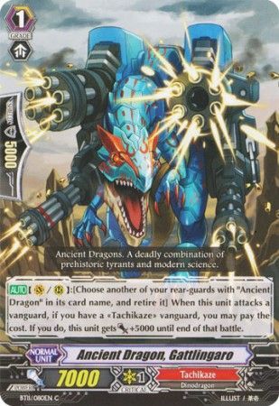 Ancient Dragon Gattlingaro BT11 080EN Common C Ancient Dragon Gattlingaro BT11 080EN Common C