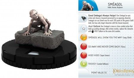 The Two Towers NM with card Heroclix 1x x1 Smeagol 006 