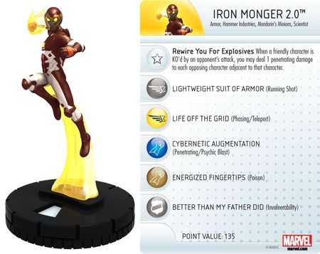 Iron Monger 2 0 037 Invincible Iron Man Booster Set Marvel Heroclix Iron Monger 2 0 037 Invincible Iron Man Booster Set Marvel Heroclix