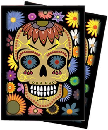 Ultra Pro Dia De Los Muertos Yellow Skull 50ct Standard Sized Sleeves UP84135 Sleeves Ultra Pro Dia De Los Muertos Yellow Skull 50ct Standard Sized Sleeves UP84135 Sleeves