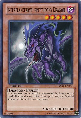 INTERPLANETARYPURPLYTHORNY DRAGON YSKR-EN027 1st EDITION STARTER DECK 2013 COMMON YTCG