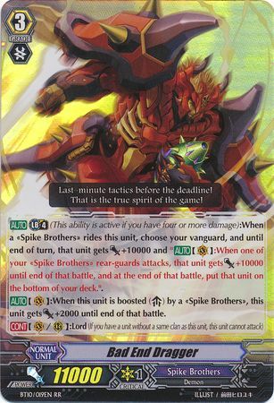 Bad End Dragger BT10 019EN Double Rare RR Bad End Dragger BT10 019EN Double Rare RR