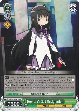 Homura s Sad Resignation MM W17 E021 Double Rare RR Homura s Sad Resignation MM W17 E021 Double Rare RR