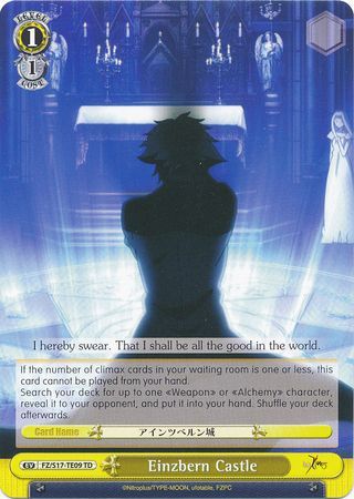 Einzbern Castle FZ S17 TE09 TD Weiss Schwarz Fate Zero Trial Deck Einzbern Castle FZ S17 TE09 TD Weiss Schwarz Fate Zero Trial Deck