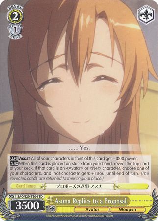 Asuna Replies to a Proposal SAO S20 TE04 TD Asuna Replies to a Proposal SAO S20 TE04 TD