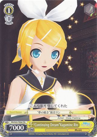 Continuing DreamKagamine Rin PD S22 TE04 TD Weiss Schwarz Hatsune Miku Project Diva Trial Deck Continuing DreamKagamine Rin PD S22 TE04 TD Weiss Schwarz Hatsune Miku Project Diva Trial Deck