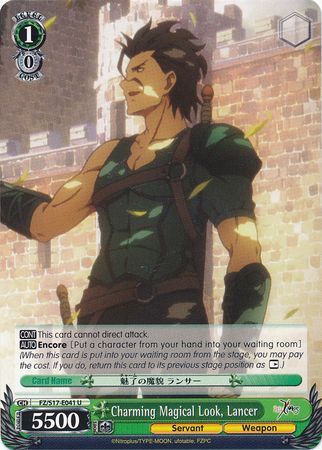 Charming Magical Look Lancer FZ S17 E041 Uncommon U Weiss Schwarz Fate Zero Booster Set Charming Magical Look Lancer FZ S17 E041 Uncommon U Weiss Schwarz Fate Zero Booster Set