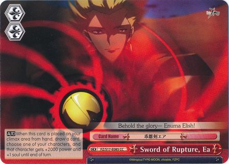 Sword of Rupture Ea FZ S17 E085 Climax Common CC Weiss Schwarz Fate Zero Booster Set Sword of Rupture Ea FZ S17 E085 Climax Common CC Weiss Schwarz Fate Zero Booster Set