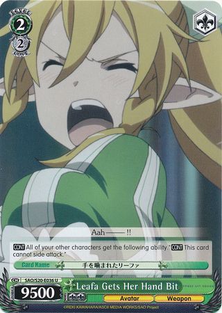 Leafa Gets Her Hand Bit SAO S20 E036 Uncommon U Weiss Schwarz Sword Art Online Booster Set Leafa Gets Her Hand Bit SAO S20 E036 Uncommon U Weiss Schwarz Sword Art Online Booster Set
