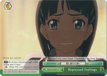 Repressed Feelings SAO S20 E045 Climax Common CC Weiss Schwarz Sword Art Online Booster Set Repressed Feelings SAO S20 E045 Climax Common CC Weiss Schwarz Sword Art Online Booster Set