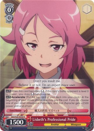 Lisbeth s Professional Pride SAO S20 E050 Rare R Lisbeth s Professional Pride SAO S20 E050 Rare R