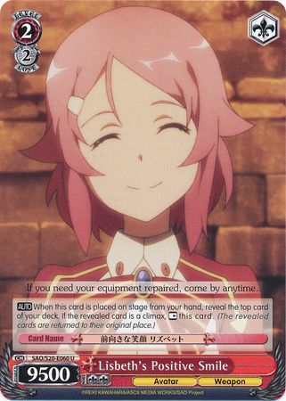 Lisbeth s Positive Smile SAO S20 E060 Uncommon U Weiss Schwarz Sword Art Online Booster Set Lisbeth s Positive Smile SAO S20 E060 Uncommon U Weiss Schwarz Sword Art Online Booster Set