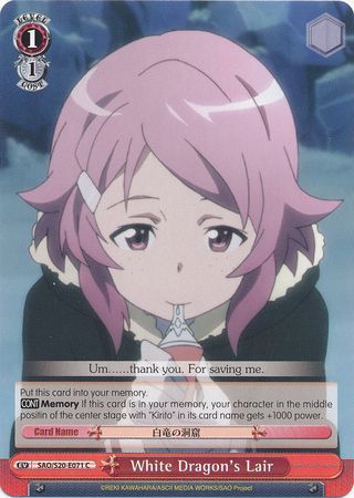White Dragon s Lair SAO S20 E071 Common C Weiss Schwarz Sword Art Online Booster Set White Dragon s Lair SAO S20 E071 Common C Weiss Schwarz Sword Art Online Booster Set