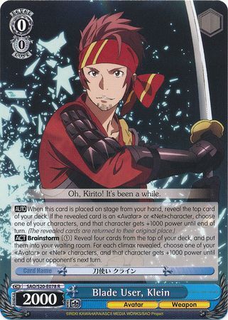 Blade User Klein SAO S20 E078 Rare R Blade User Klein SAO S20 E078 Rare R