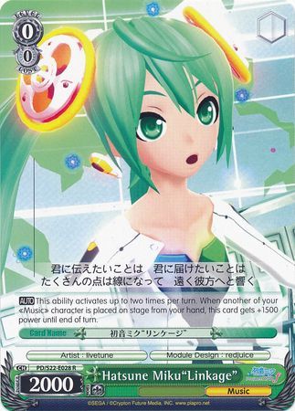 Hatsune Miku Linkage PD S22 E028 Rare R Hatsune Miku Linkage PD S22 E028 Rare R