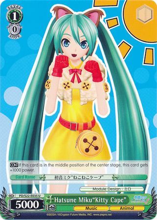 Hatsune Miku Kitty Cape PD S22 E035 Uncommon U Hatsune Miku Kitty Cape PD S22 E035 Uncommon U