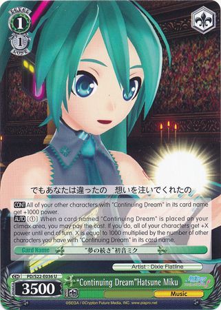 Continuing DreamHatsune Miku PD S22 E036 Uncommon U Continuing DreamHatsune Miku PD S22 E036 Uncommon U