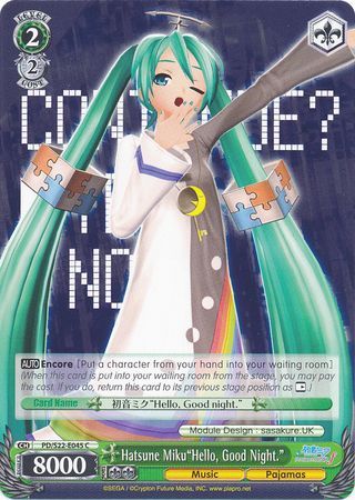 Hatsune Miku Hello Good Night PD S22 E045 Common C Hatsune Miku Hello Good Night PD S22 E045 Common C
