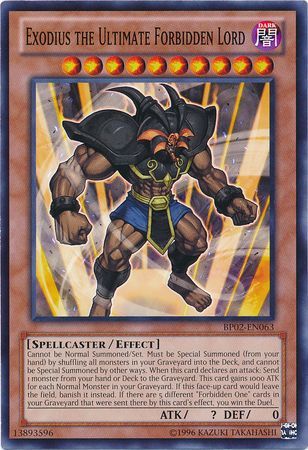 Exodius the Ultimate Forbidden Lord BP02 EN063 Common Unlimited Exodius the Ultimate Forbidden Lord BP02 EN063 Common Unlimited