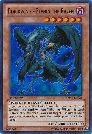 Blackwing Elphin the Raven BPW2 EN026 Super Rare 1st Edition Blackwing Elphin the Raven BPW2 EN026 Super Rare 1st Edition