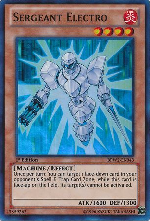 Sergeant Electro BPW2 EN043 Super Rare 1st Edition Battle Pack 2 War of the Giants Round 2 BPW2 Singles Sergeant Electro BPW2 EN043 Super Rare 1st Edition Battle Pack 2 War of the Giants Round 2 BPW2 Singles