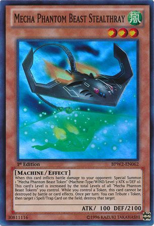 Mecha Phantom Beast Stealthray BPW2 EN062 Super Rare 1st Edition Mecha Phantom Beast Stealthray BPW2 EN062 Super Rare 1st Edition