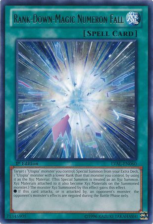 Rank Down Magic Numeron Fall LVAL EN060 Rare 1st Edition Rank Down Magic Numeron Fall LVAL EN060 Rare 1st Edition