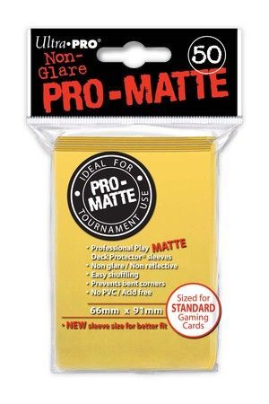 Ultra Pro Matte Yellow 50ct Standard Sized Sleeves UP84186 Sleeves Ultra Pro Matte Yellow 50ct Standard Sized Sleeves UP84186 Sleeves