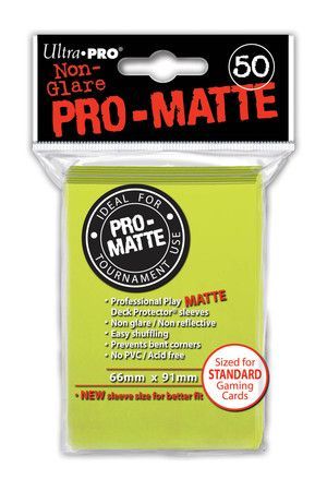 Ultra Pro Matte Bright Yellow 50ct Standard Sized Sleeves UP84149 Sleeves Ultra Pro Matte Bright Yellow 50ct Standard Sized Sleeves UP84149 Sleeves