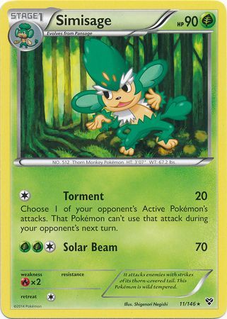 Simisage 11 146 Rare XY Base Set Singles Simisage 11 146 Rare XY Base Set Singles
