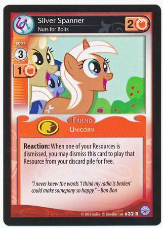 Silver Spanner Nuts for Bolts Friend 32R Rare My Little Pony Premiere Edition Silver Spanner Nuts for Bolts Friend 32R Rare My Little Pony Premiere Edition