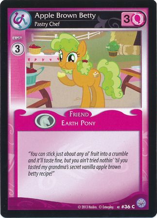 Apple Brown Betty Pastry Chef Friend 36C Common My Little Pony Premiere Edition Apple Brown Betty Pastry Chef Friend 36C Common My Little Pony Premiere Edition