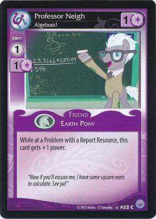 Professor Neigh Algebraic Friend 52C Common My Little Pony Premiere Edition Professor Neigh Algebraic Friend 52C Common My Little Pony Premiere Edition